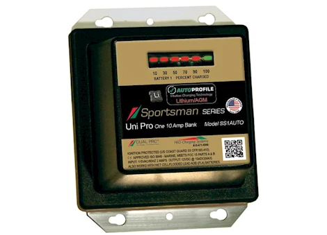 PRO Charging Systems DUAL PRO SPORTSMAN SRS LITHIUM/AGM SINGLE BANK 12V/10A SEALED WATERPROOF CHARGER