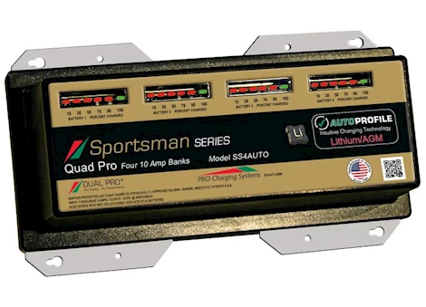 PRO Charging Systems DUAL PRO SPORTSMAN SRS LITHIUM/AGM THREE BANK 12V/10A SEALED WATERPROOF CHARGER