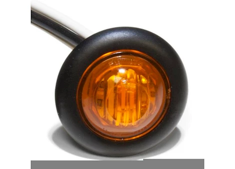 3/4IN AMBER PC RATED CLEARANCE/SIDE MARKER.  BLUNT CUT WIRES.