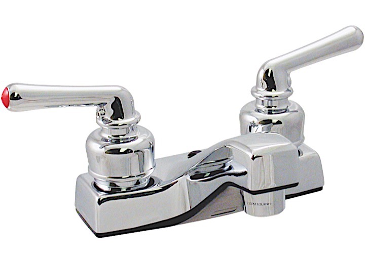 Valterra Products LLC LAVATORY FAUCET, 4IN, 2 LEVER TEACUP, PLASTIC, CHROME