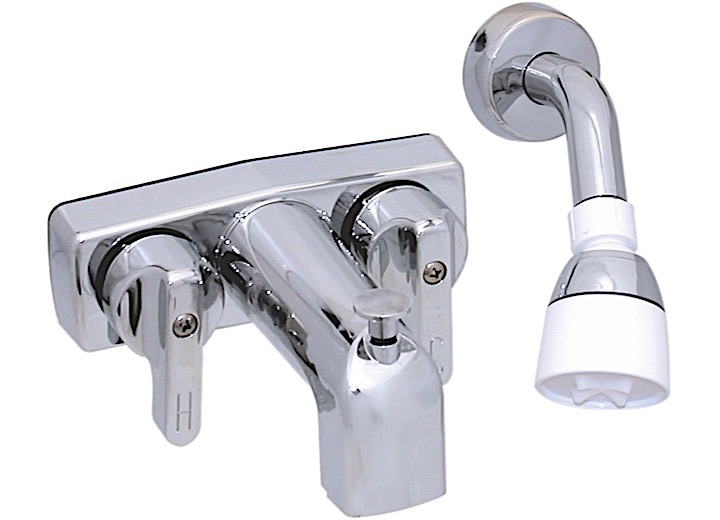 Valterra Products LLC TUB/SHOWER DIV FAUCET, SHOWER HEAD KIT, 3-3/8IN, 2 LEVER, BRASS, CHROME