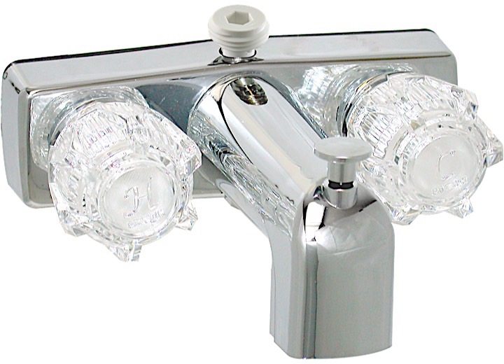 Valterra Products LLC TUB/SHOWER DIV FAUCET W/ D-SPUD, 4IN, 2 KNOB, BRASS, CHROME