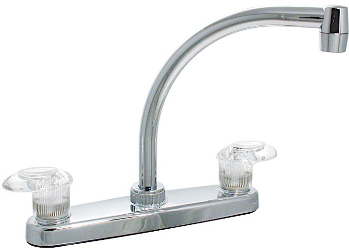 Valterra Products LLC KITCHEN FAUCET, 8IN HI-ARC, 2 LEVER, 1/4 TURN, PLASTIC, CHROME