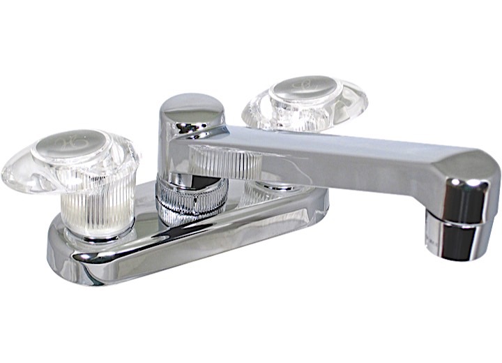 Valterra Products LLC LEDGE FAUCET, 4IN, 2 LEVER, 1/4 TURN, PLASTIC, CHROME