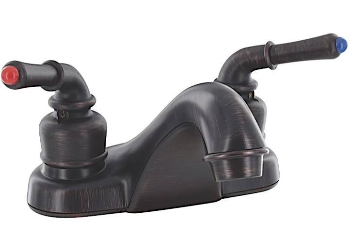 Valterra Products LLC BATHROOM FAUCET, 4IN LOW-ARC, 2 LVR TCUP, 1/4 TURN, PLASTIC, RUBBED BRONZE
