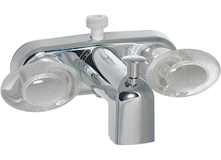 Valterra Products LLC TUB DIV FAUCET W/ D-SPUD, 4IN, 2 LEVER, 1/4 TURN, PLASTIC, CHROME
