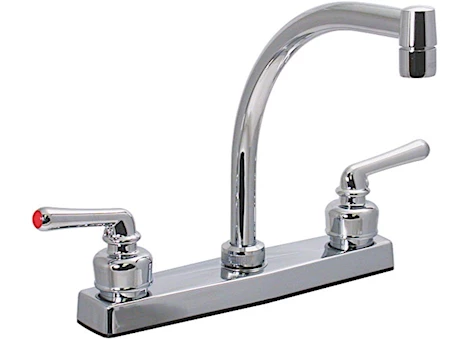 Valterra Products LLC KITCHEN FAUCET, 8IN HI-ARC, 2 LEVER TEACUP, PLASTIC, CHROME