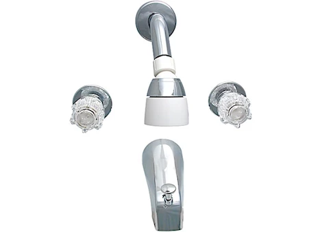 Valterra Products LLC Tub/shower div faucet, shower head kit, 8in, 2 knob, brass, chrome Main Image