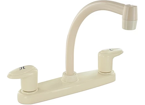 Valterra Products LLC KITCHEN FAUCET, 8IN HI-ARC, 2 LEVER, 1/4 TURN, PLASTIC, BISCUIT