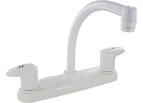 Valterra Products LLC Kitchen faucet, 8in hi-arc, 2 lever, 1/4 turn, plastic, white Main Image