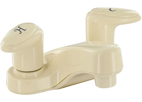 Valterra Products LLC BATHROOM FAUCET, 4IN, 2 LEVER, 1/4 TURN, PLASTIC, BISCUIT