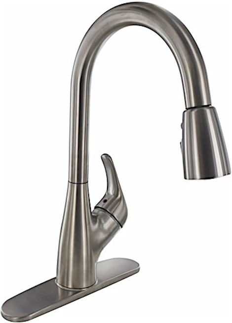 Valterra Products LLC KITCHEN FAUCET W/ SPRAY SHUT-OFF, 8IN HYBRID, CERAMIC DISC, BRUSHED NICKEL