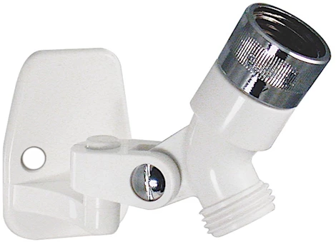 Valterra Products LLC SWIVEL SHOWER CONNECTOR/BRACKET FOR HANDHELD SHOWER, CHROME/WHITE