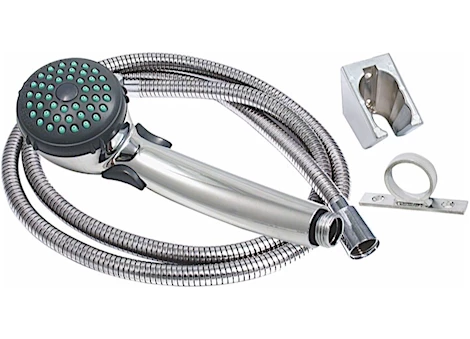 Valterra Products LLC SHOWER HEAD KIT, TRICKLE SHUT-OFF, 60IN VINYL HOSE, CHROME