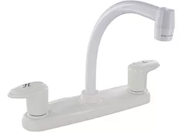 Valterra Products LLC Kitchen faucet, 8in hi-arc, 2 lever, 1/4 turn, plastic, white