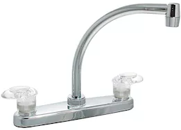 Valterra Products LLC Kitchen faucet, 8in hi-arc, 2 lever, 1/4 turn, plastic, chrome