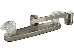 Valterra Products LLC Kitchen faucet, 8in, 2 lever, 1/4 turn, plastic, brushed nickel