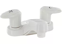 Valterra Products LLC Bathroom faucet, 4in, 2 lever, 1/4 turn, plastic, white