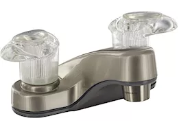 Valterra Products LLC Bathroom faucet, 4in, 2 lever, 1/4 turn, plastic, brushed nickel