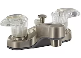 Valterra Products LLC Bathroom diverter faucet, 4in, 2 lever, 1/4 turn, plastic, brushed nickel