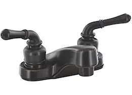 Valterra Products LLC Bathroom faucet, 4in, 2 lever teacup, 1/4 turn, plastic, rubbed bronze