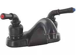 Valterra Products LLC Bathroom faucet, 4in low-arc, 2 lvr tcup, 1/4 turn, plastic, rubbed bronze