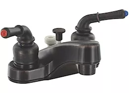 Valterra Products LLC Bathroom div faucet, 4in, 2 lvr teacup, 1/4 turn, plastic, rubbed bronze