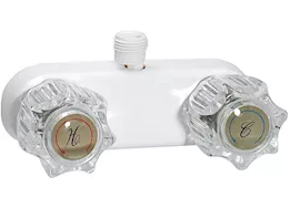 Valterra Products LLC Shower valve w/ vac brkr, 4in, 2 knob, 1/4 turn, plastic, white