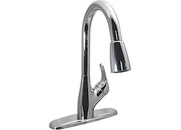 Valterra Products LLC Kitchen faucet w/ spray shut-off, 8in pull dwn hybrid, ceramic disc, chrome