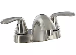 Valterra Products LLC Bathroom faucet, 4in low-arc hybrid, 2 lever, 1/4 turn, brushed nickel