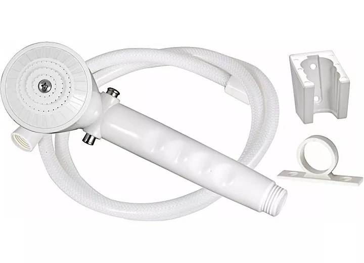 Valterra Products LLC Shower head kit, trickle shut-off, 60in hose, white