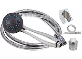 Valterra Products LLC Shower head kit, 3 function handheld, flow ctrl, 60in ss hose, chrome