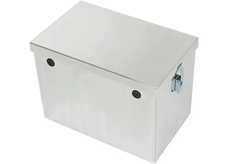 TRAILER BATTERY BOX - ALUMINUM, LATCHING LID; ID: 11-7/8IN X 10-7/16IN X 8-1/2IN
