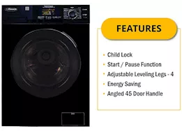 Pinnacle Large super combo washer-dryer 15lbs black