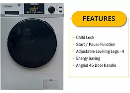 Pinnacle Large super combo washer-dryer 15lbs silver