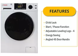 Pinnacle Large super combo washer-dryer 15lbs white