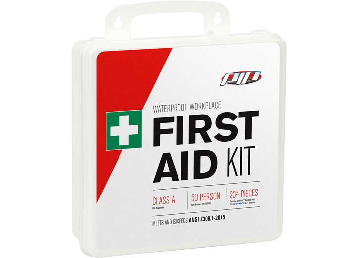 PIP FIRST AID KIT, 50 PERSON, CLASS A, ANSI 2015, PLASTIC BOX, GASKETED