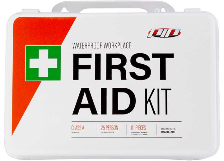 PIP FIRST AID KIT, 25 PERSON, PLASTIC BOX, GASKETED, CLASS A, ANSI Z308.1-2021