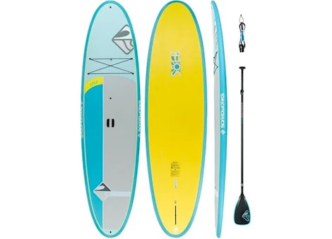 Boardworks Solr 10’6” All-Around SUP with Paddle & Leash – Aqua/Yellow