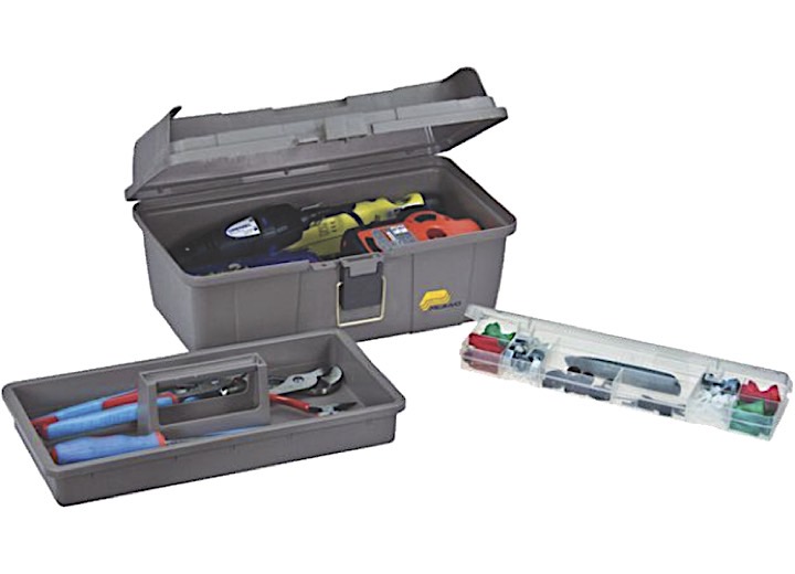 16IN SHALLOW GRAB N GO TOOL BOX-SILVER