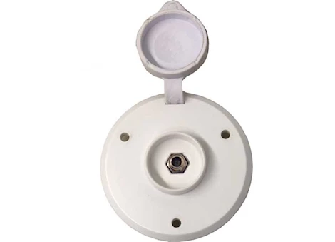 ROUND CABLE TV RECEPTACLE - WHITE