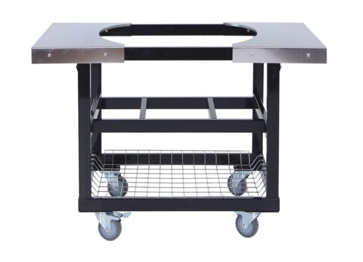 Primo Metal Cart Base with Basket & Stainless Steel Side Shelves for Primo Junior Oval Ceramic Charco Main Image