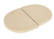 Primo 2-Piece Ceramic Heat Deflector Plates for Primo Junior Oval Ceramic Charcoal Grill