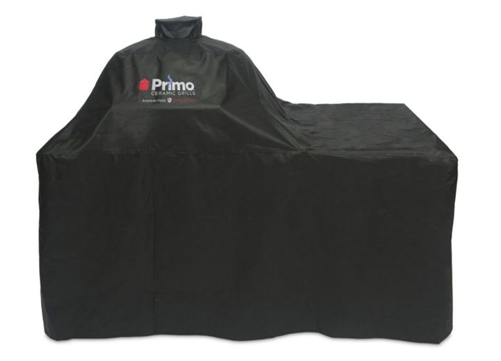Primo Grill Cover for Primo X-Large Oval Ceramic Charcoal GrillHead in Primo Cypress Countertop Table Main Image