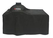 Primo Grill Cover for Primo LG or JR Oval Ceramic Charcoal Grill Head in Cypress Countertop Table