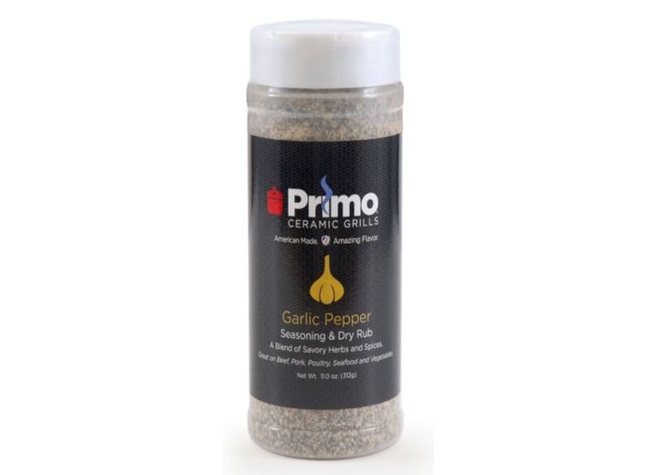 Primo Garlic Pepper Seasoning & Dry Rub by John Henry – 11 oz. Bottle
