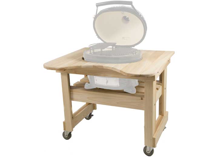 PRIMO CYPRESS GRILL TABLE FOR PRIMO JUNIOR OVAL CERAMIC CHARCOAL GRILL HEAD