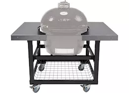 Primo Metal Cart Base with Basket & Stainless Steel Side Shelves for Primo Large & XL Oval Grill Head