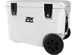 ProMaxx Automotive 50qt sportsman cooler with wheels and pull handle white