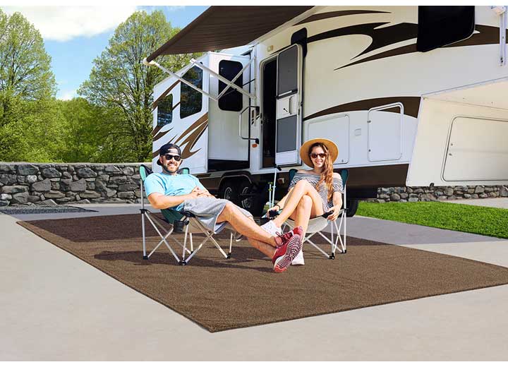 Prest-O-Fit 8 ft. x 12 ft. Surface Mate Patio Rug - Espresso